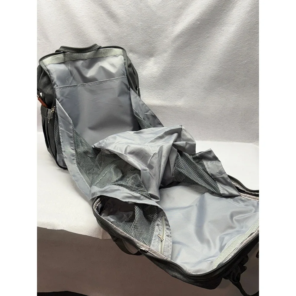 Hobest Diaper Bag Backpack Gray Insulated Pockets with Changing Pad Station